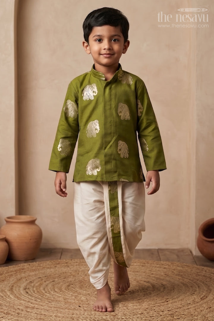 Infant Boys Dhoti Dress for Festive Rituals and Family Occasions