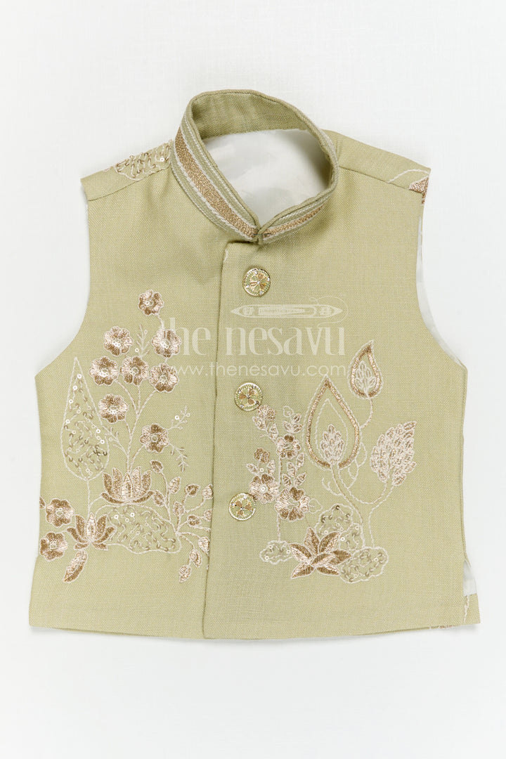 Boys Cotton Jacket Set for Festive Gatherings and Daytime Functions