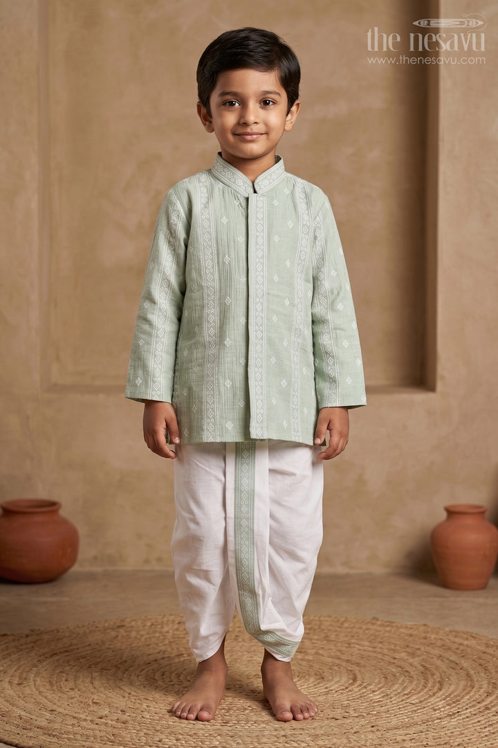 Baby Boys Dhoti Outfit for Temple Visits and Family Traditions