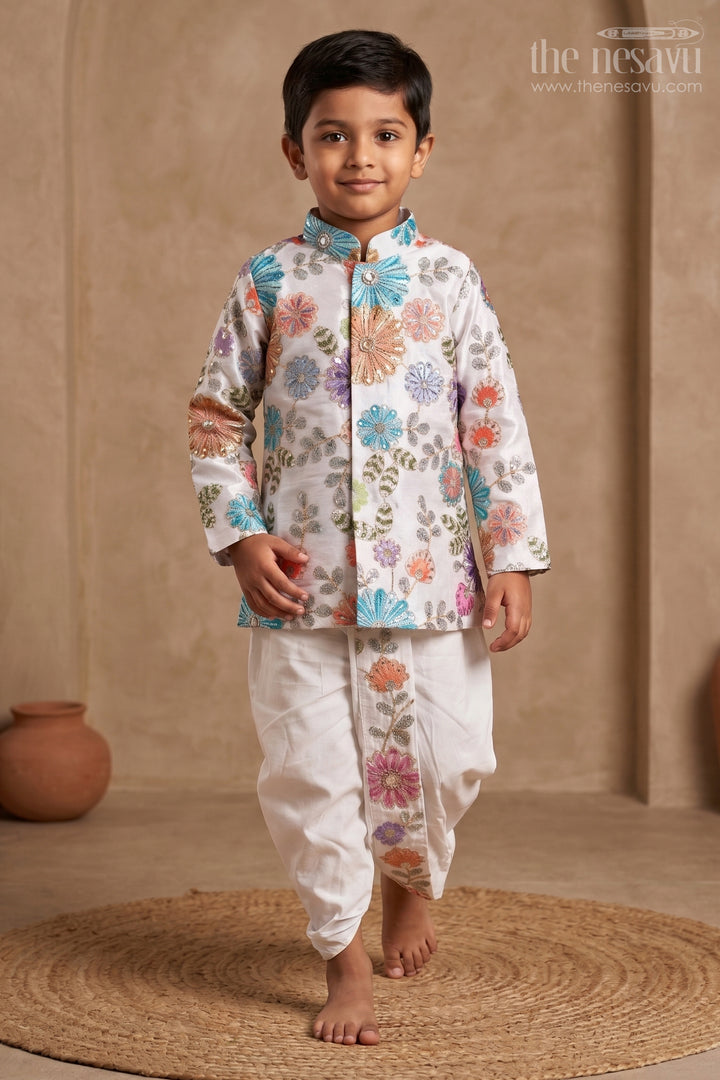Traditional Dhoti Outfit for Boys for Festivals and Temple Visits