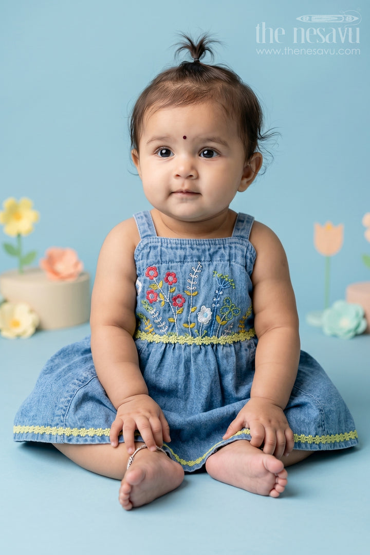 Baby Girl Denim Frock for Casual Outings and Photos