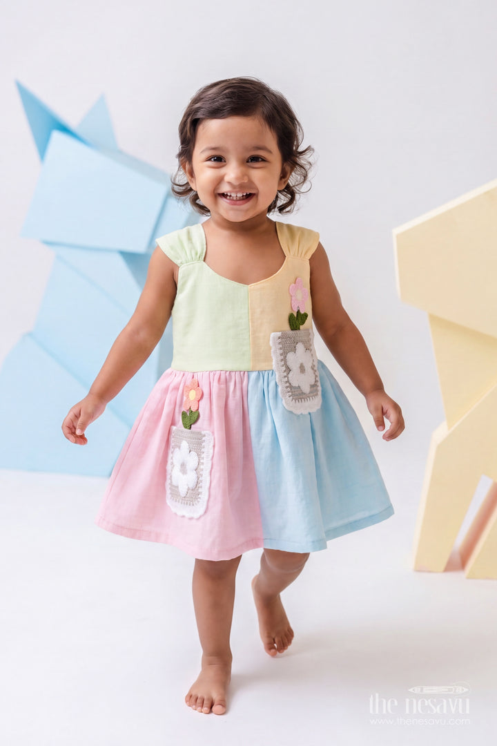Newborn Baby Dress for Celebrations with Multicolor Designer Detailing