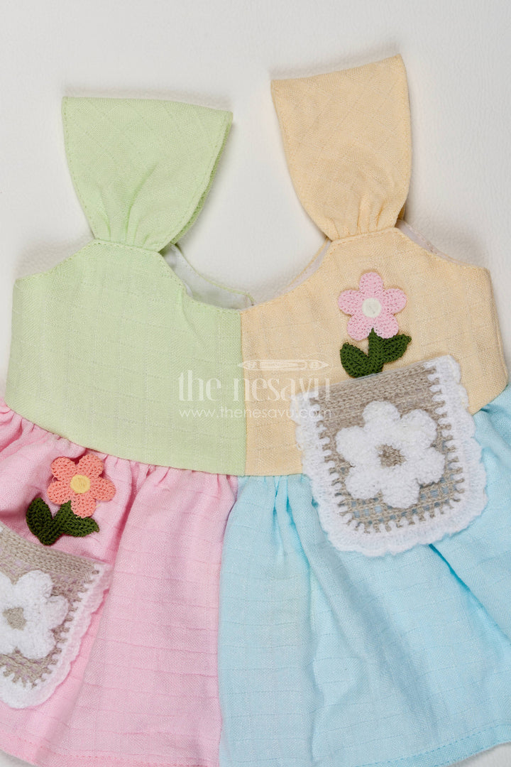 Newborn Baby Dress for Celebrations with Multicolor Designer Detailing
