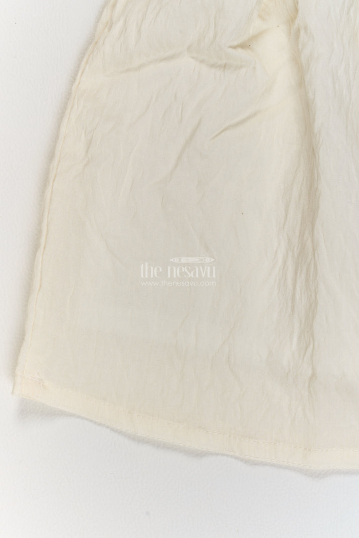 Baby Cream Cotton Blend Bunny and Bows Frock