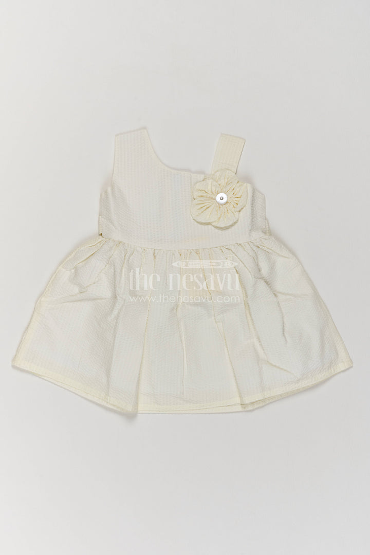 Newborn Baby Dress in Yellow with Floral Detailing for Family Functions