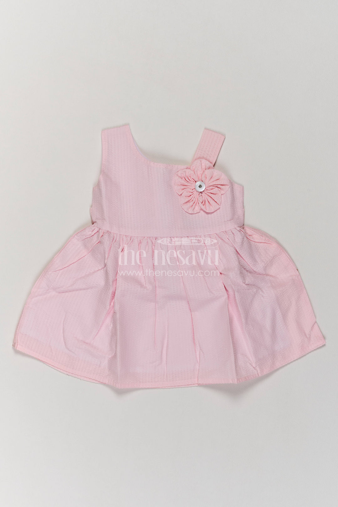Baby Girl Frock with Floral Detailing in Peach for Special Occasions