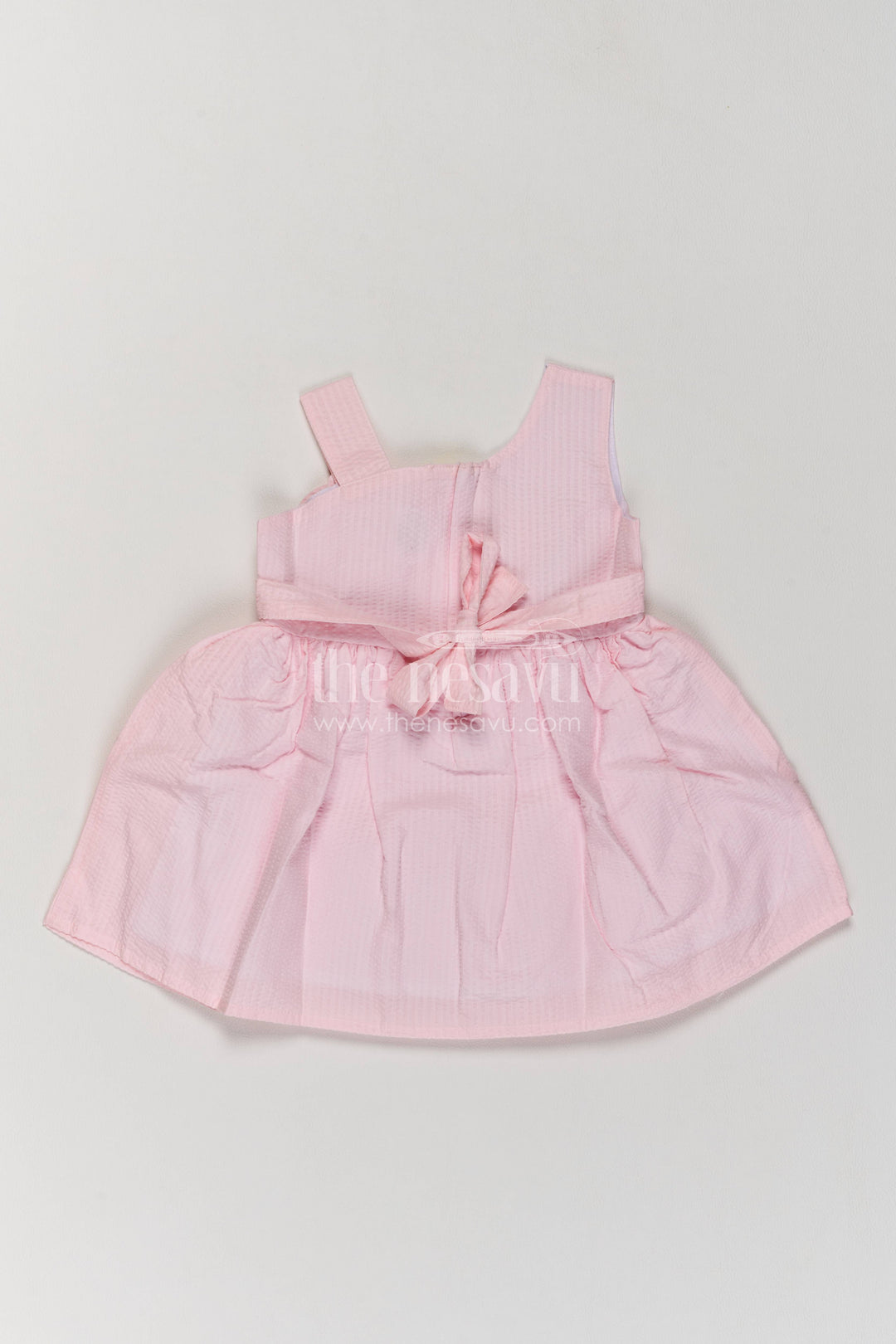 Baby Girl Frock with Floral Detailing in Peach for Special Occasions