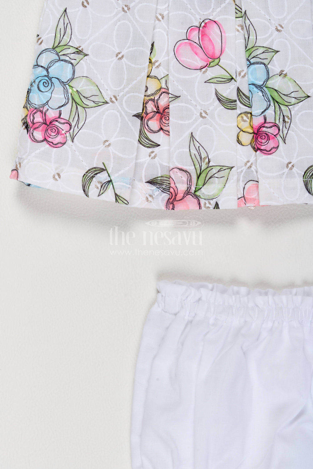 Newborn Cotton Dress with Half White Ruffled Finish for Special Occasions
