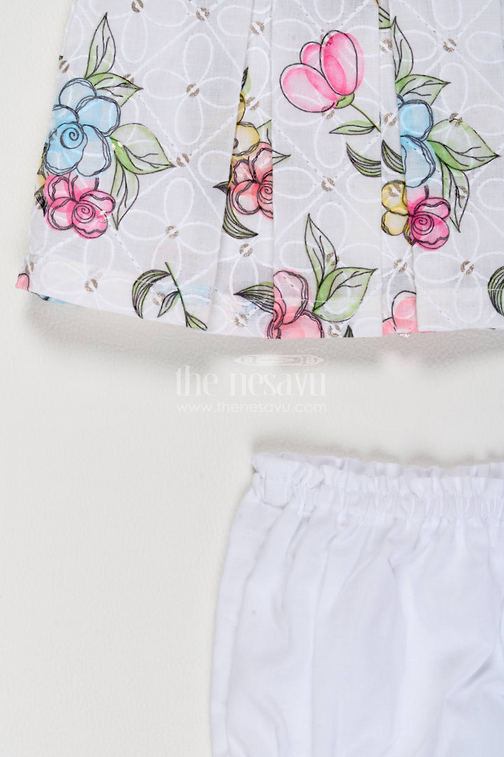 Newborn Cotton Dress with Half White Ruffled Finish for Special Occasions