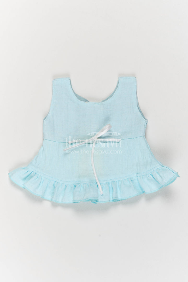 Newborn Cotton Dress for Kids with Designer Detailing in Blue