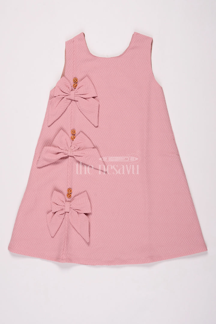 Light Purple Sleeveless ALine Frock with Bow Details