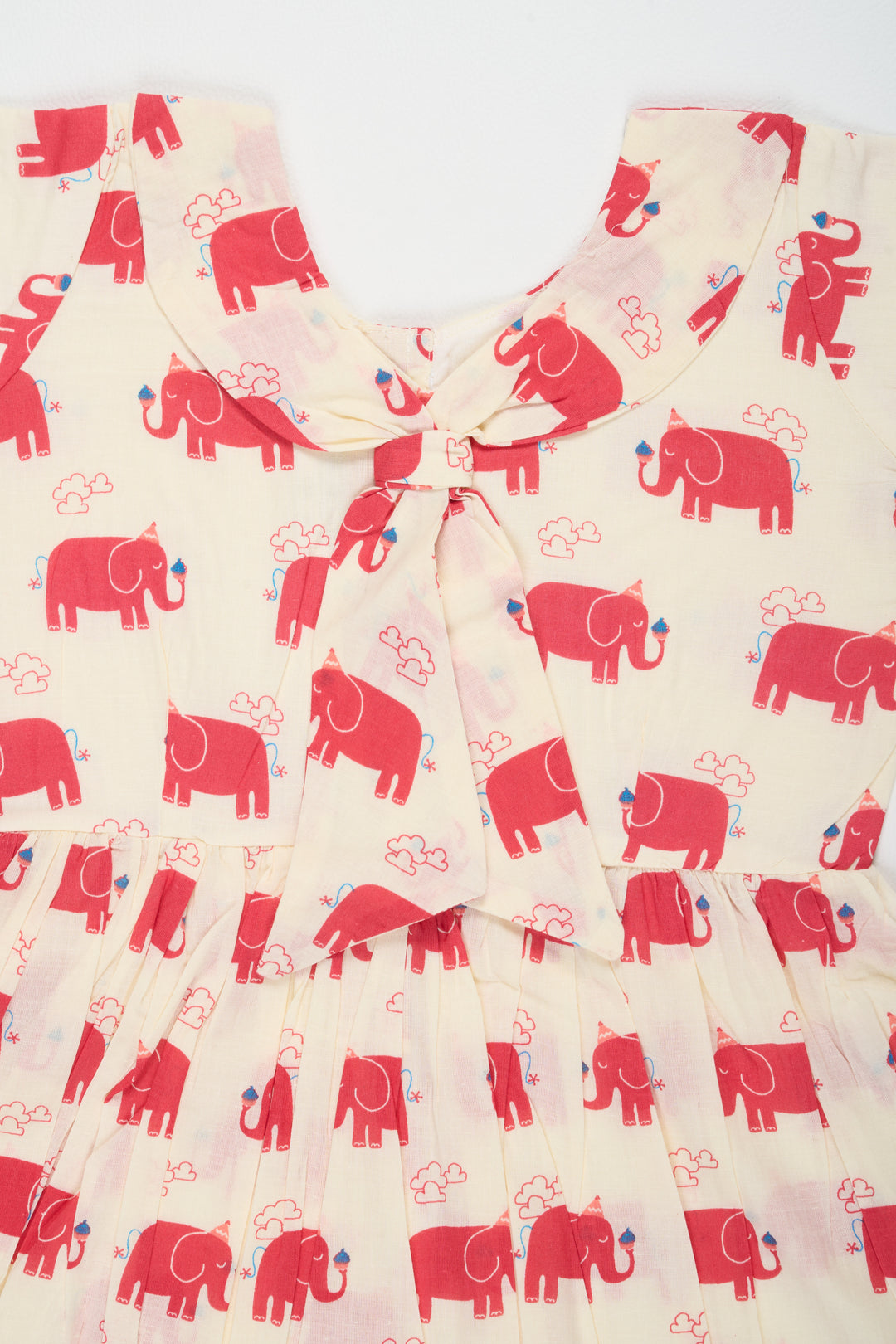 Red Cotton Frock with Elephant Print for Babies Comfortable and Stylish for Playdates