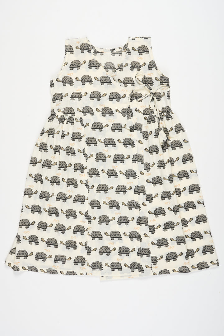 Black and White Cotton Baby Frock with Tortoise Print Simple and Stylish Everyday Wear