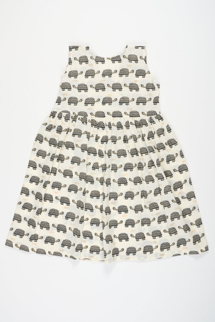 Black and White Cotton Baby Frock with Tortoise Print Simple and Stylish Everyday Wear