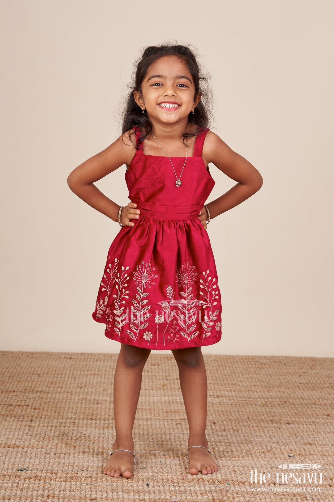 Baby girl embroidered cotton frock with designer jacket ideal for birthday or naming ceremony