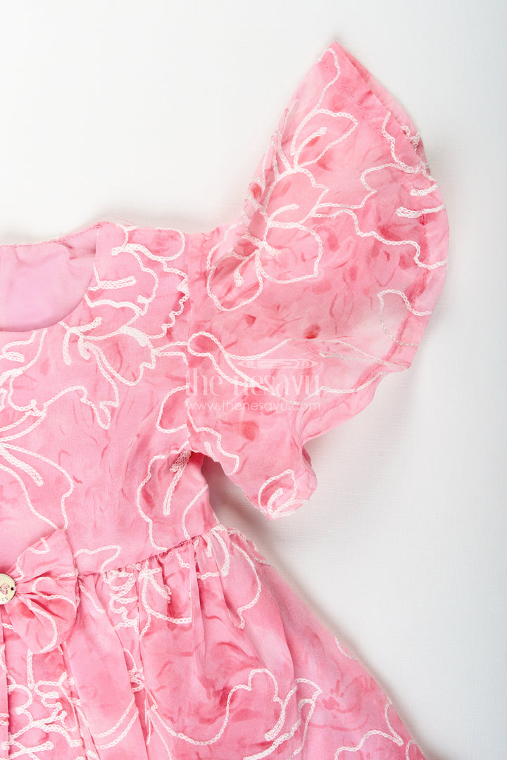 Baby girl digital print frock with embroidery for party wear