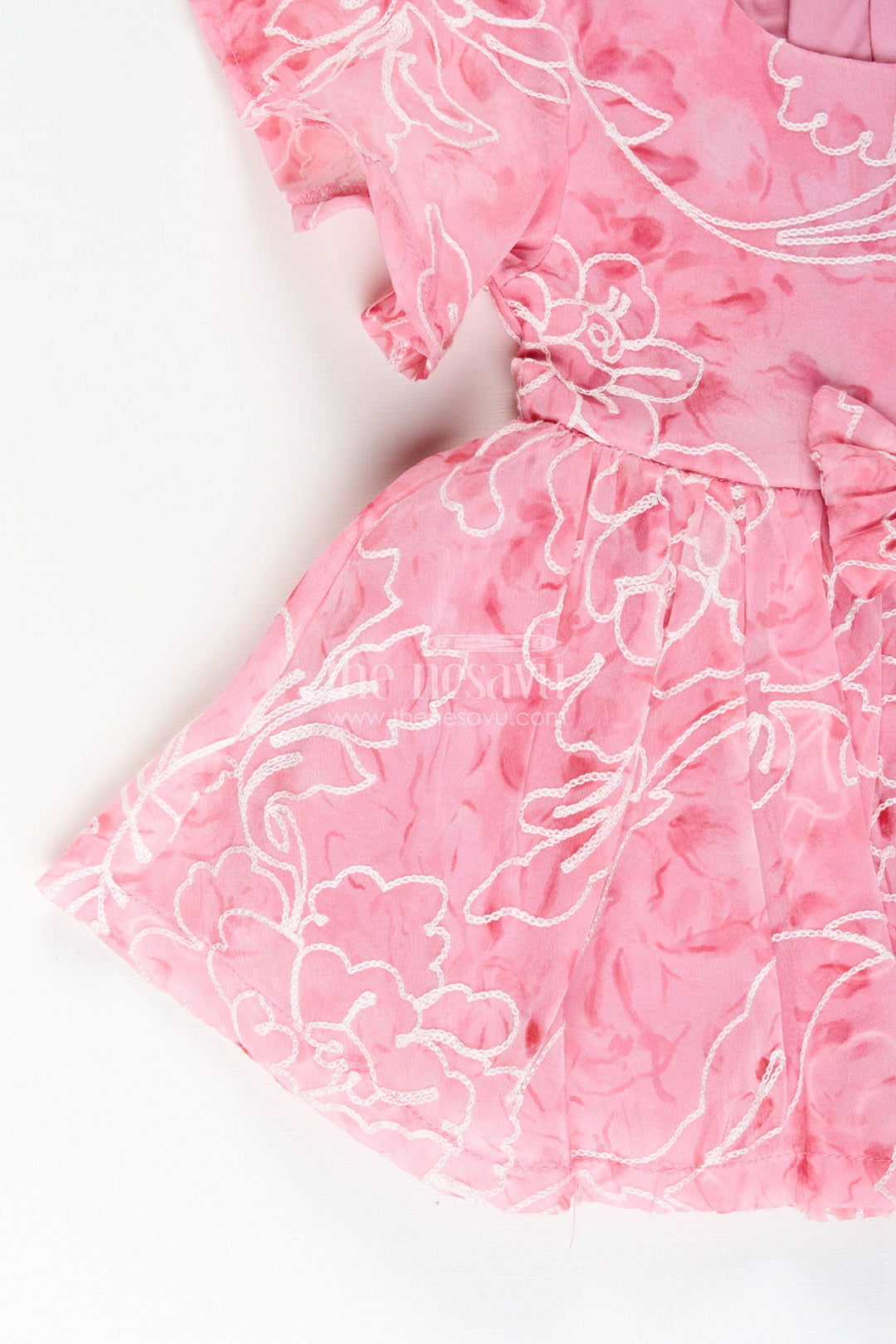 Baby girl digital print frock with embroidery for party wear
