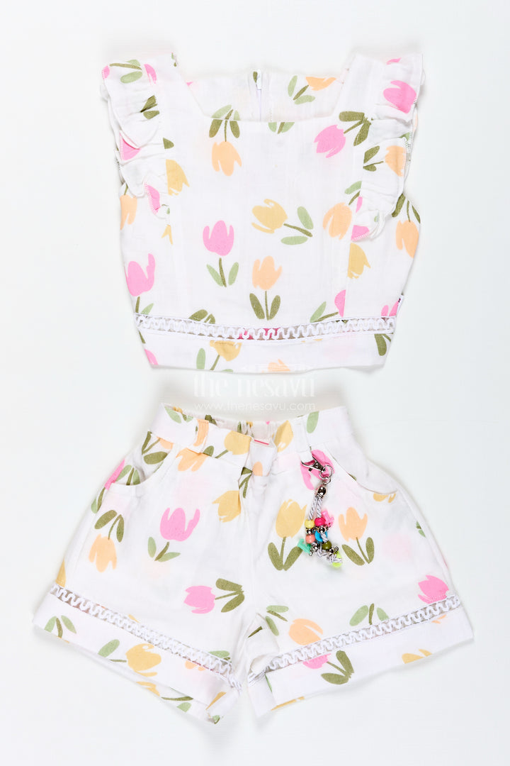 Baby Girl Cotton Muslin Set With Floral Print For Summer Playdates