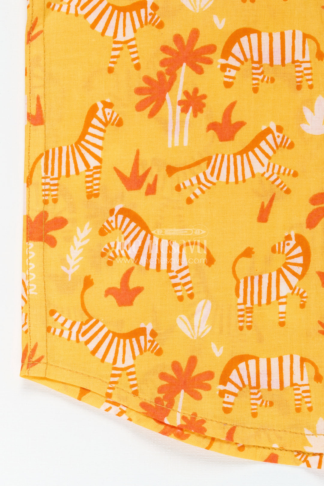 Jungle Theme Boys Shirt In Soft Cotton Zebra & Tree Prints For Toddlers