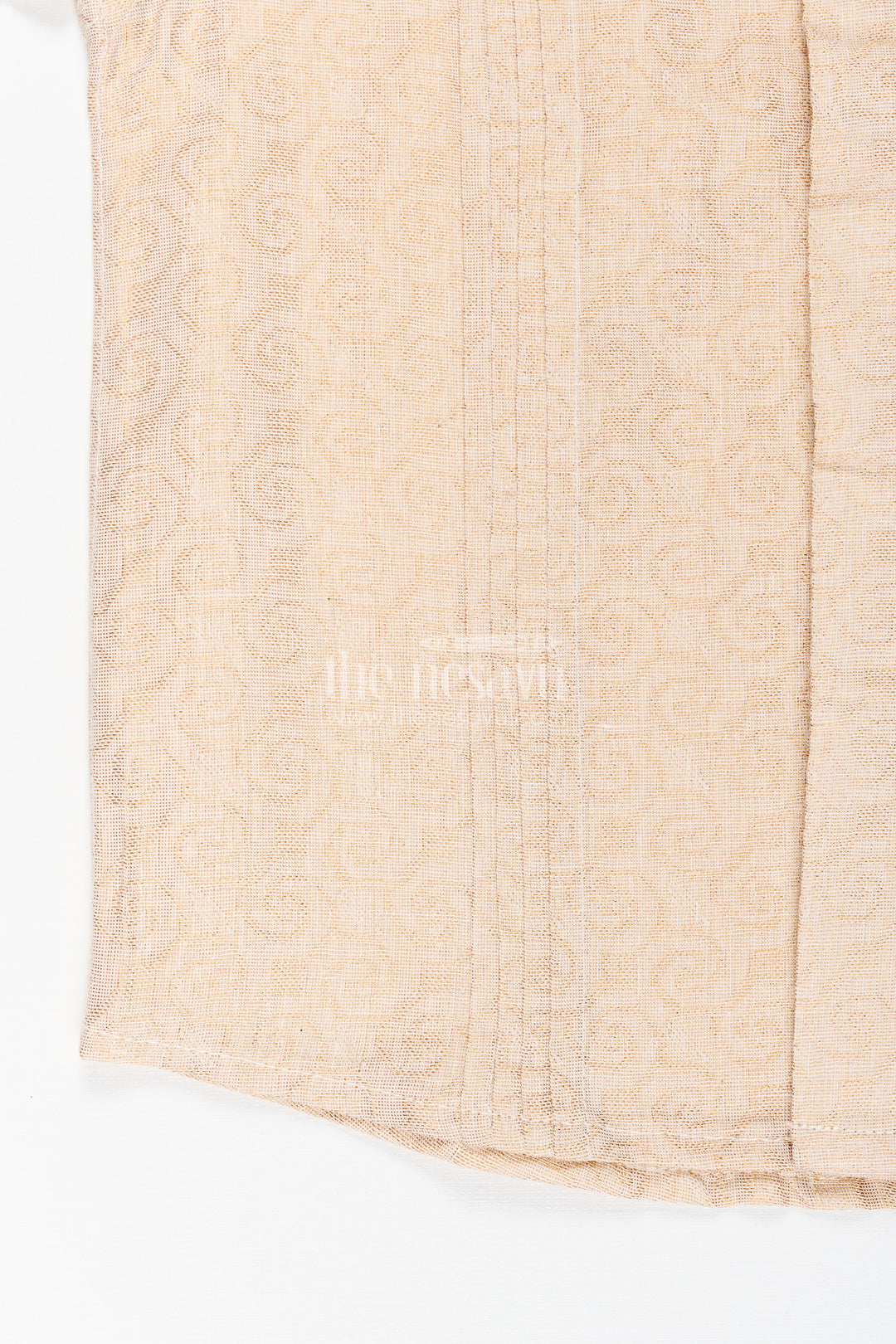 Boys Beige Tissue Short Kurta Shirt
