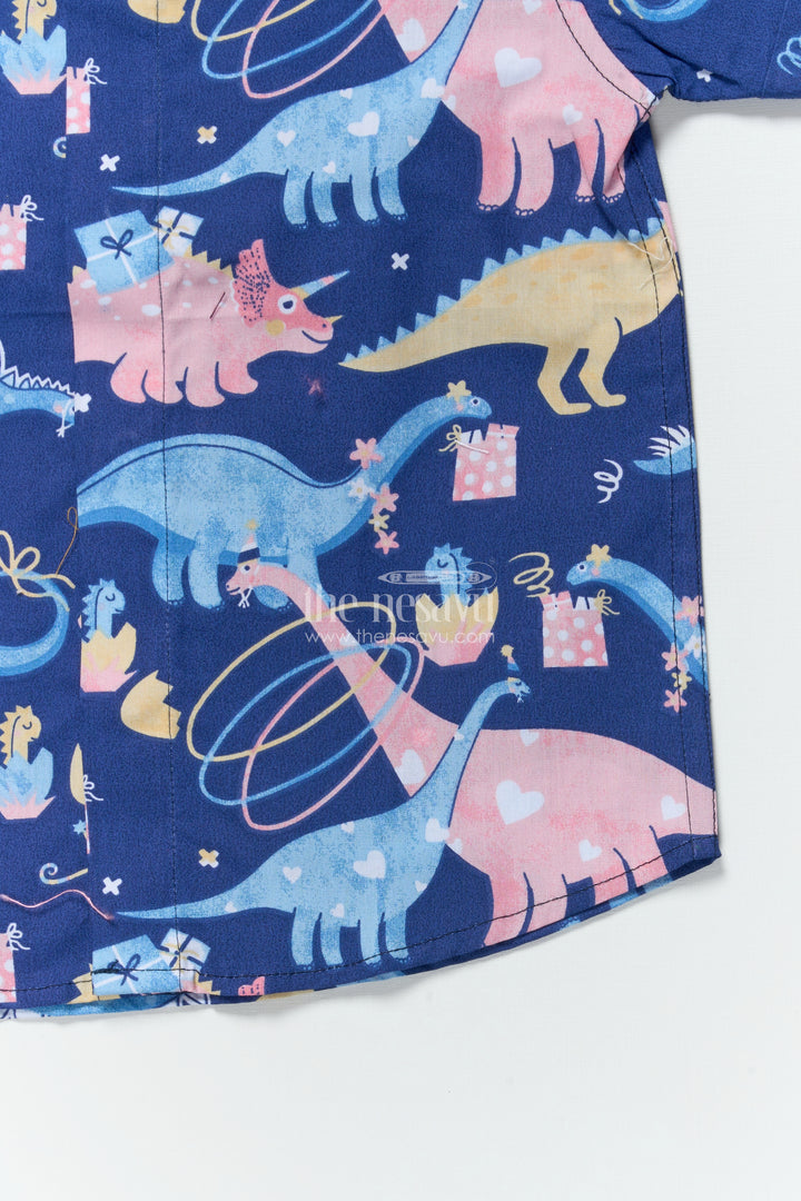 Boys Dinosaur Print Shirt for Birthday Parties and Casual Wear