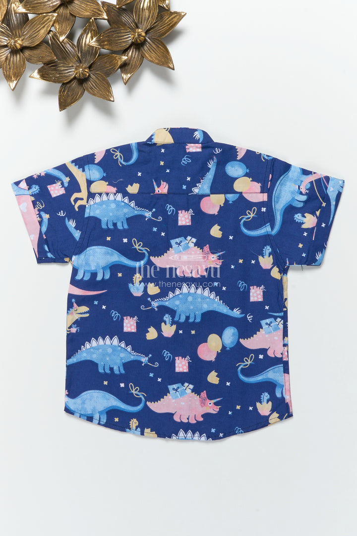 Boys Dinosaur Print Shirt for Birthday Parties and Casual Wear
