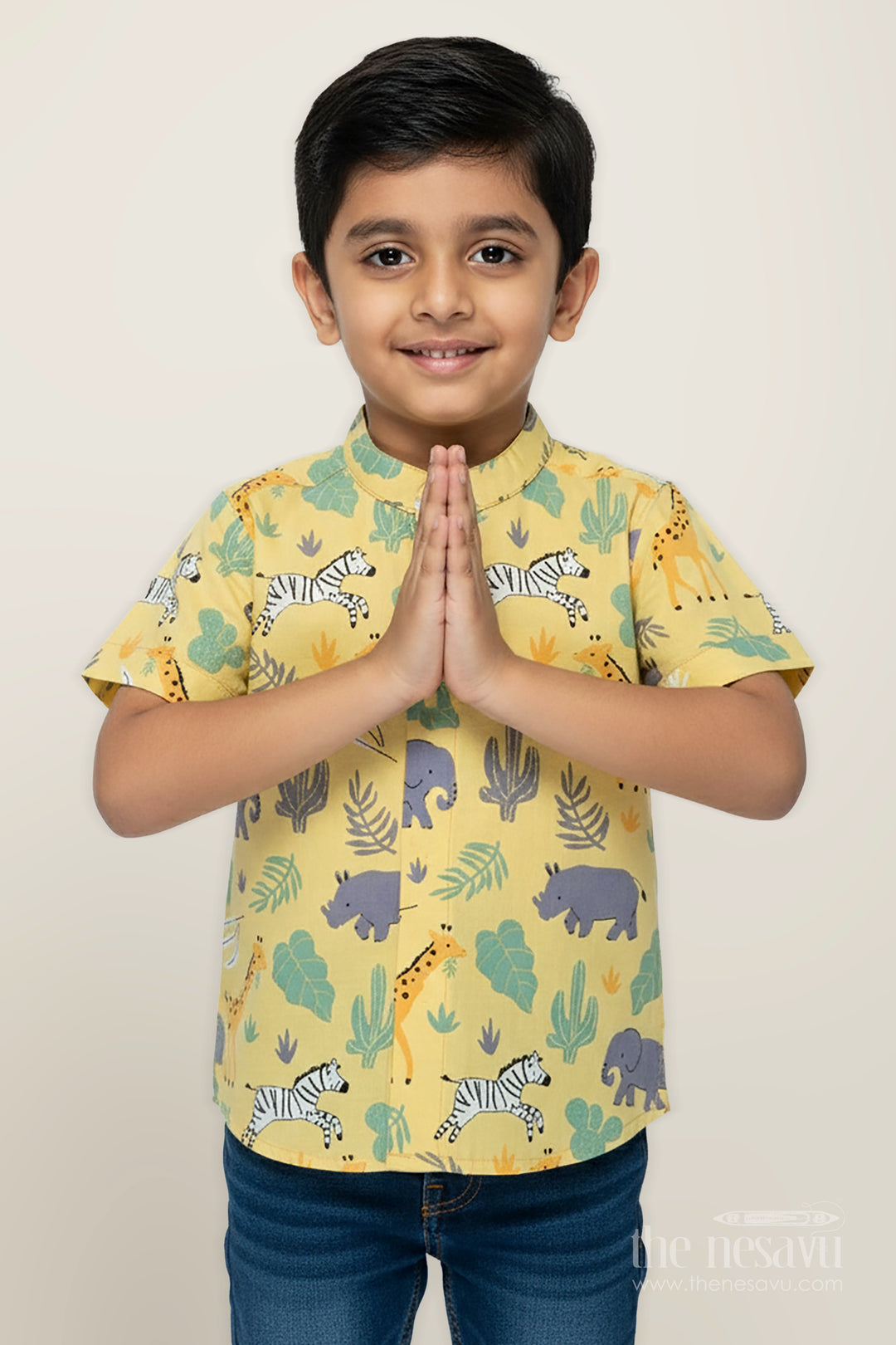 Boys Jungle-Themed Cotton Shirt for Summer Outings and Everyday Wear