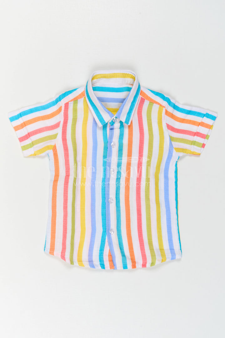 Boys Striped Cotton Shirt for Casual Outings and Summer Wear