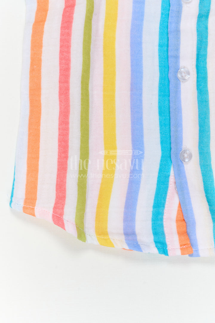 Boys Striped Cotton Shirt for Casual Outings and Summer Wear