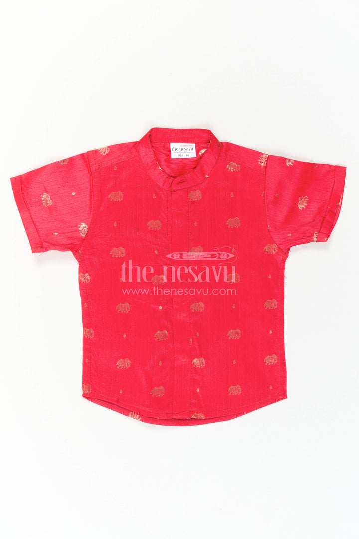Boys Traditional Silk Shirt for Festive Photos and Cultural Events