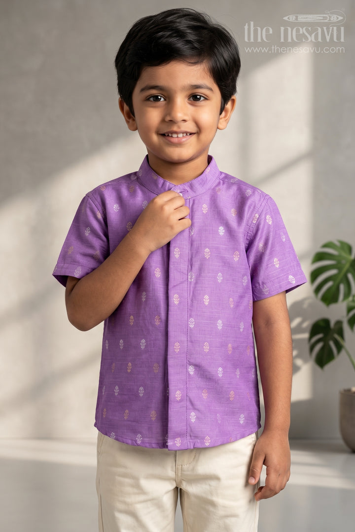Boys Festive Silk Shirt for Cultural Events and Family Gatherings
