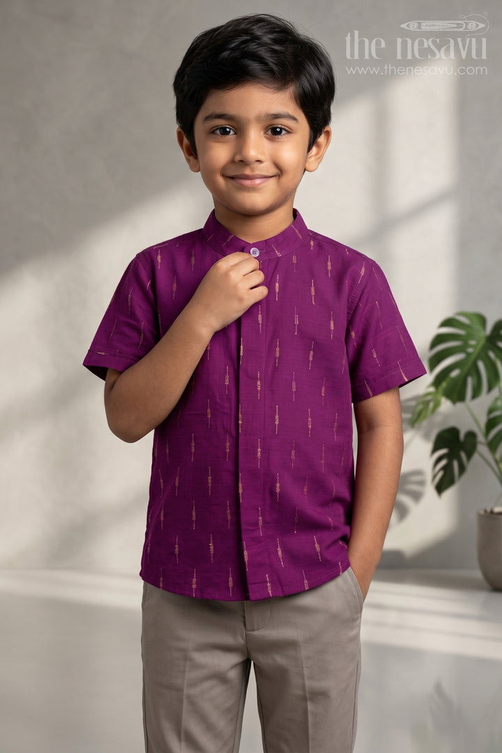 Boys Cotton Shirt for Festive Outings and Everyday Ethnic Style