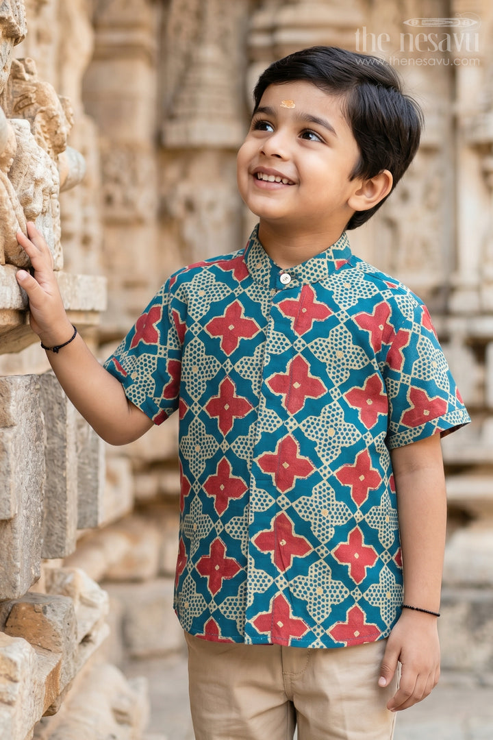 Boys Printed Shirt for Festive Holiday Outings