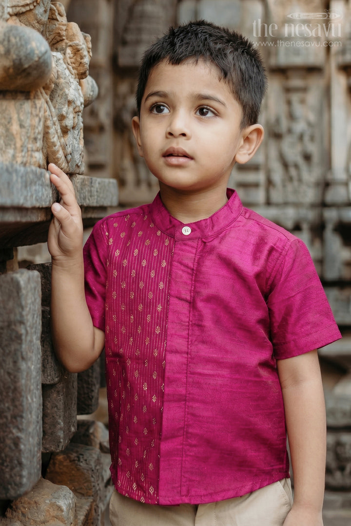 Boys Silk Shirt for Wedding Receptions and Festive Portraits