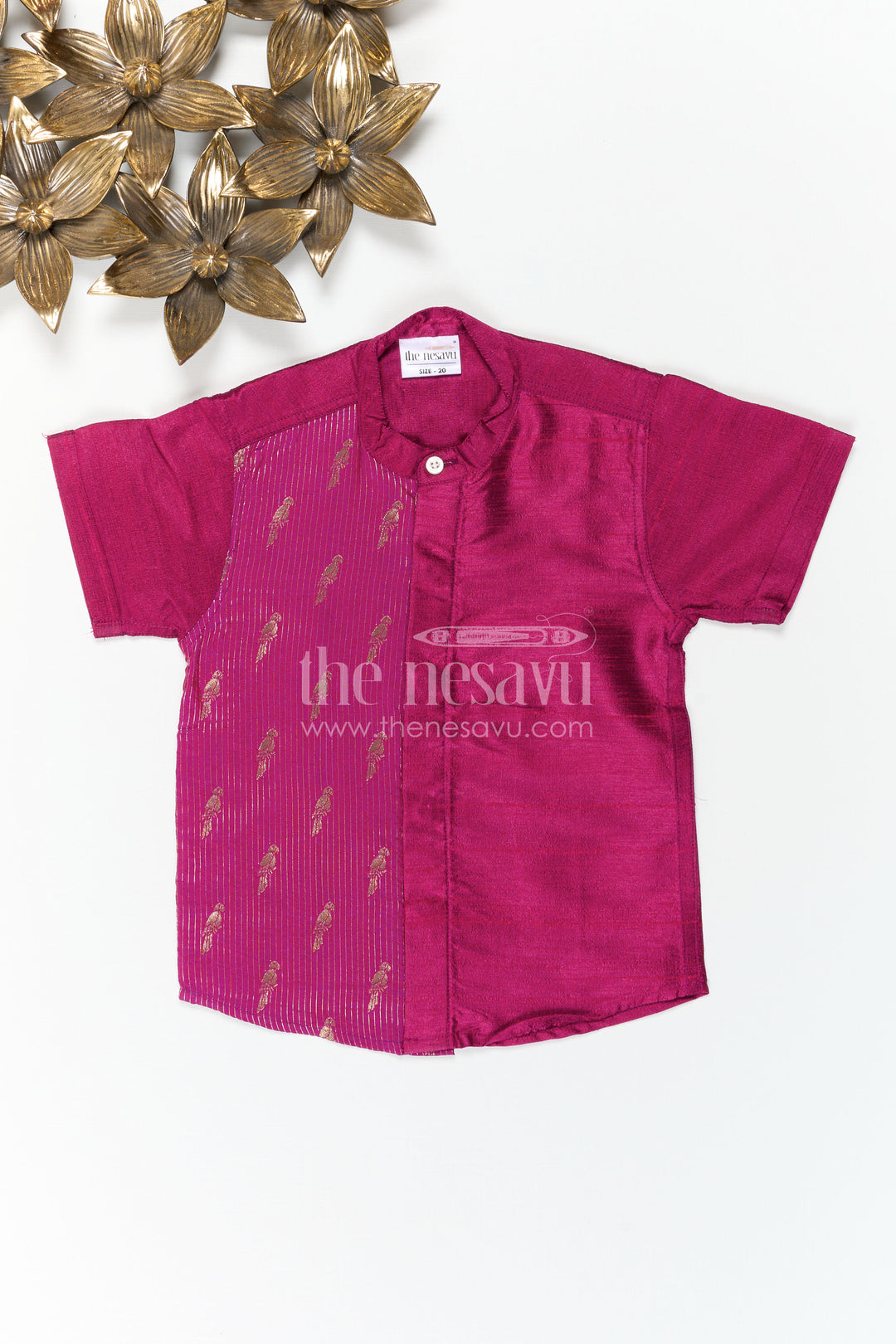 Boys Raw Silk Shirt for Festive Celebrations and Traditional Photoshoots