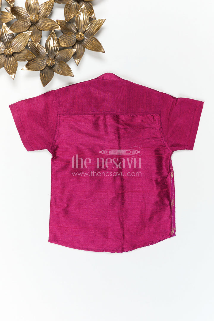 Boys Raw Silk Shirt for Festive Celebrations and Traditional Photoshoots