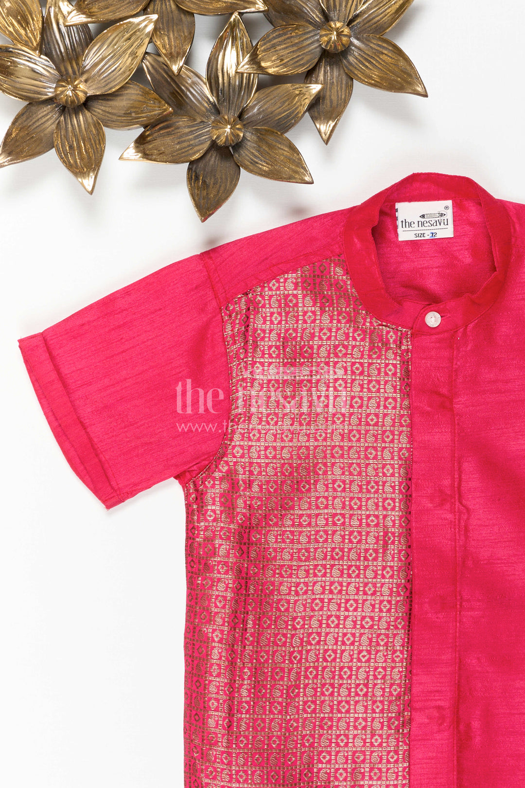Boys Raw Silk Shirt for Cultural Events and Festive Celebrations