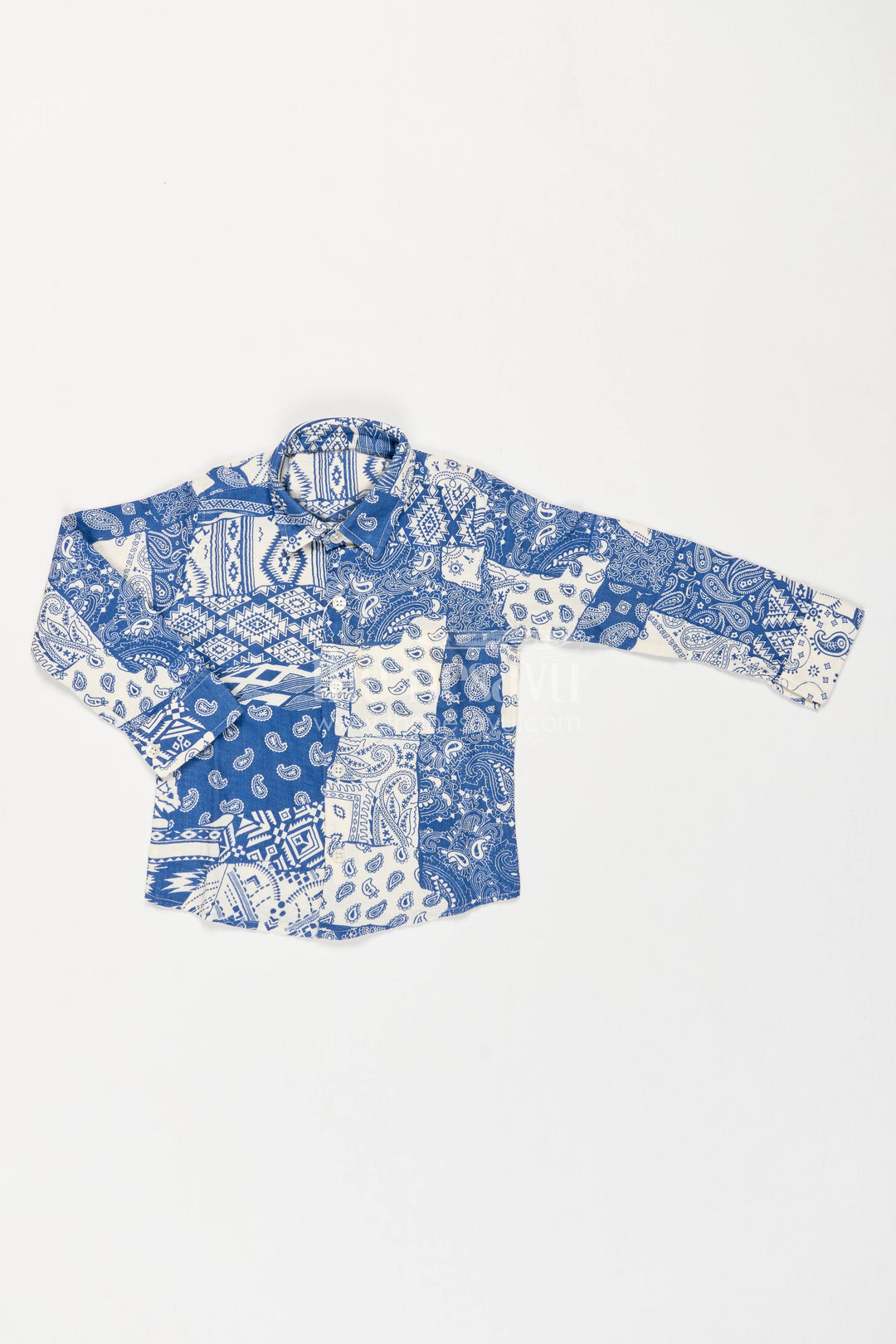 Boys Casual Shirt in Blue for Festive Gatherings