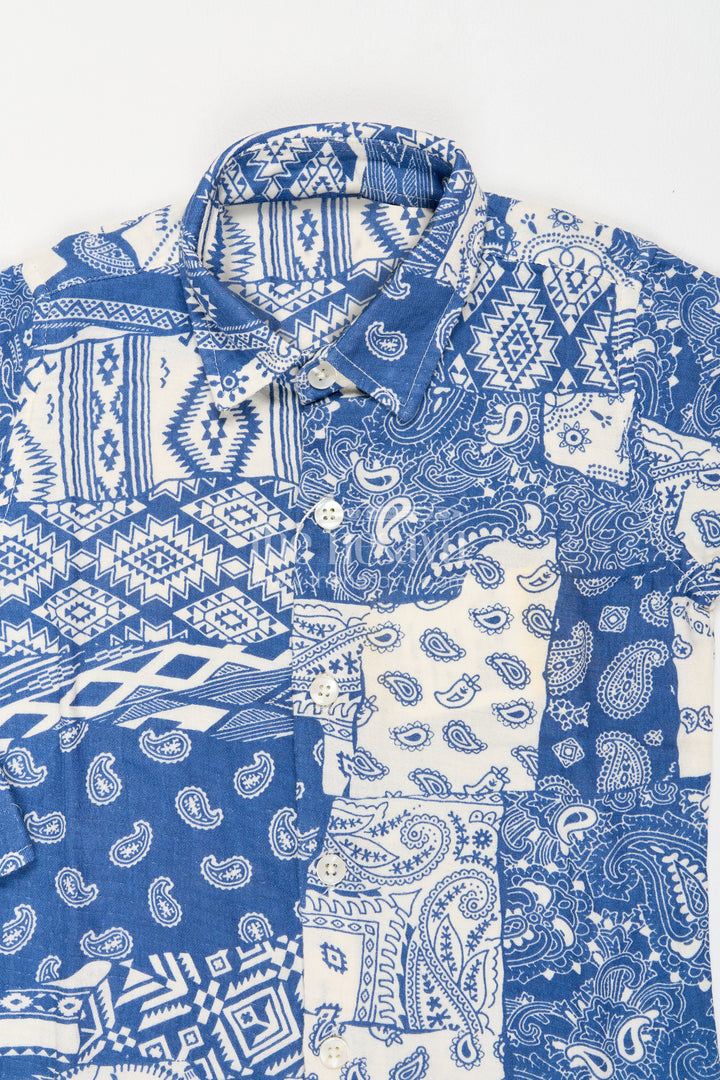 Boys Casual Shirt in Blue for Festive Gatherings