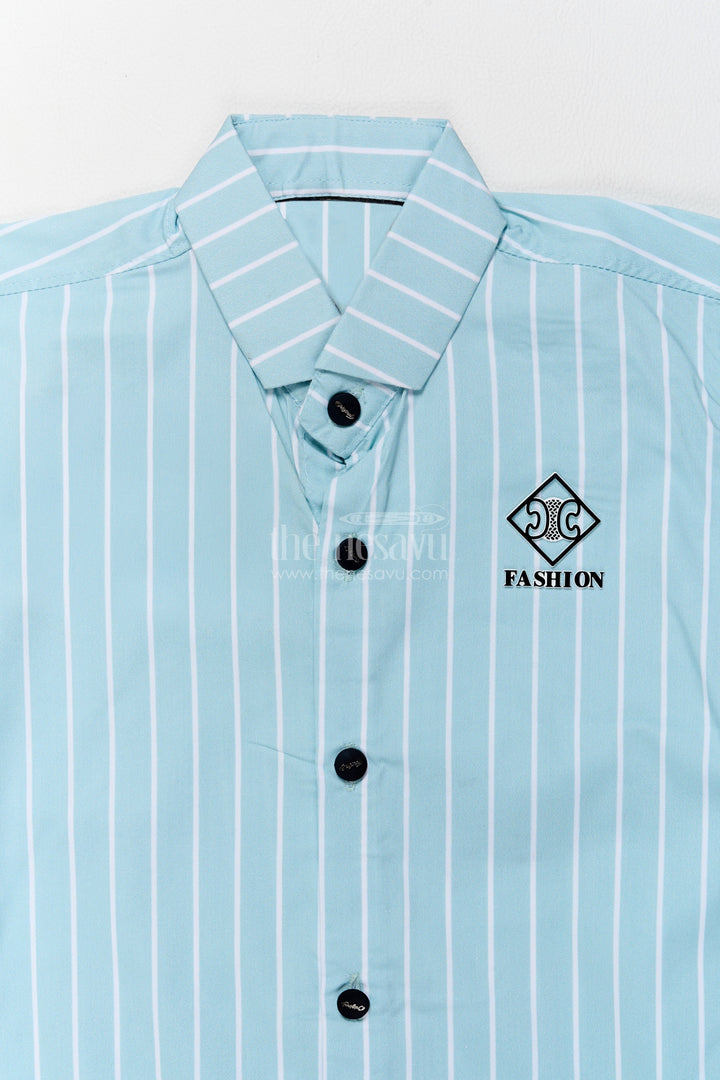 Boys Cotton Shirt in Blue with Smart Tailoring