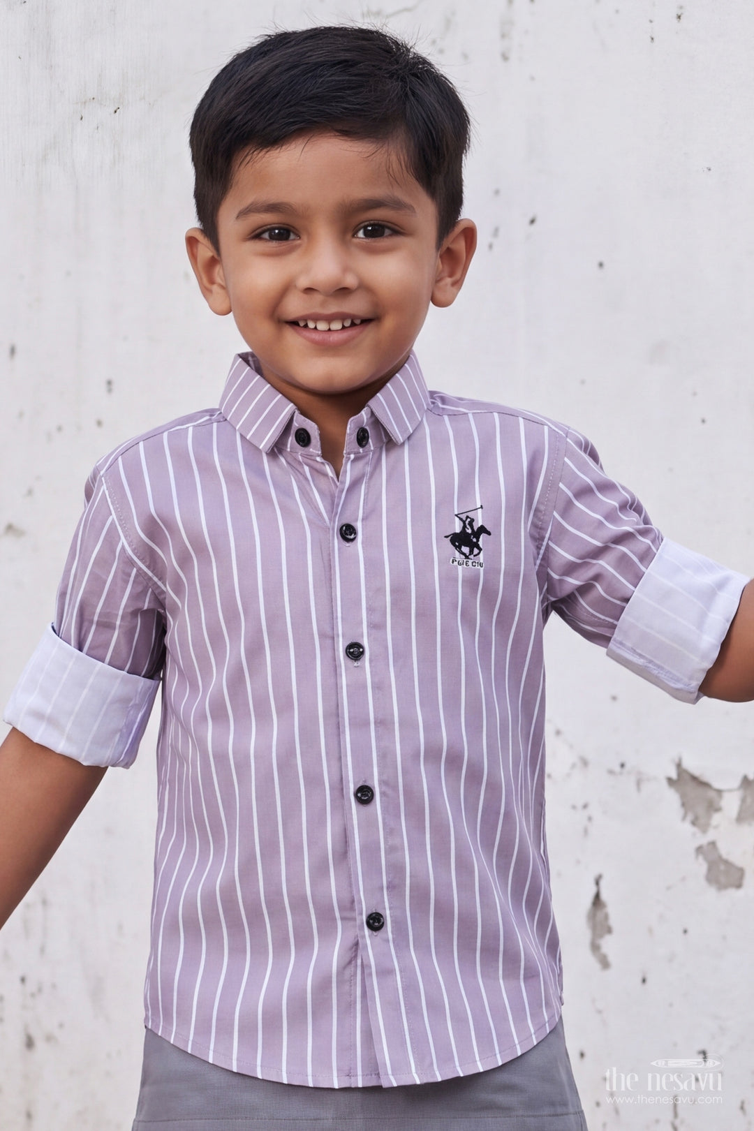 Boys Cotton Shirt in Grey for Portrait Days