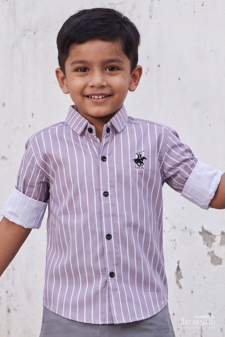 Boys Cotton Shirt in Grey for Portrait Days
