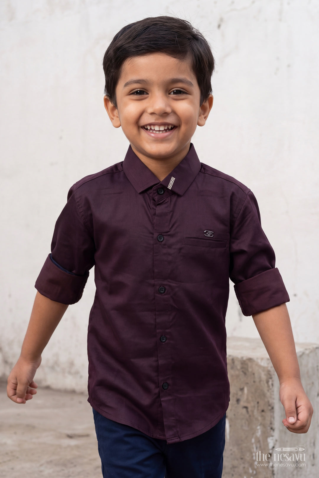 Boys Shirt for Kids in Purple for Family Celebrations