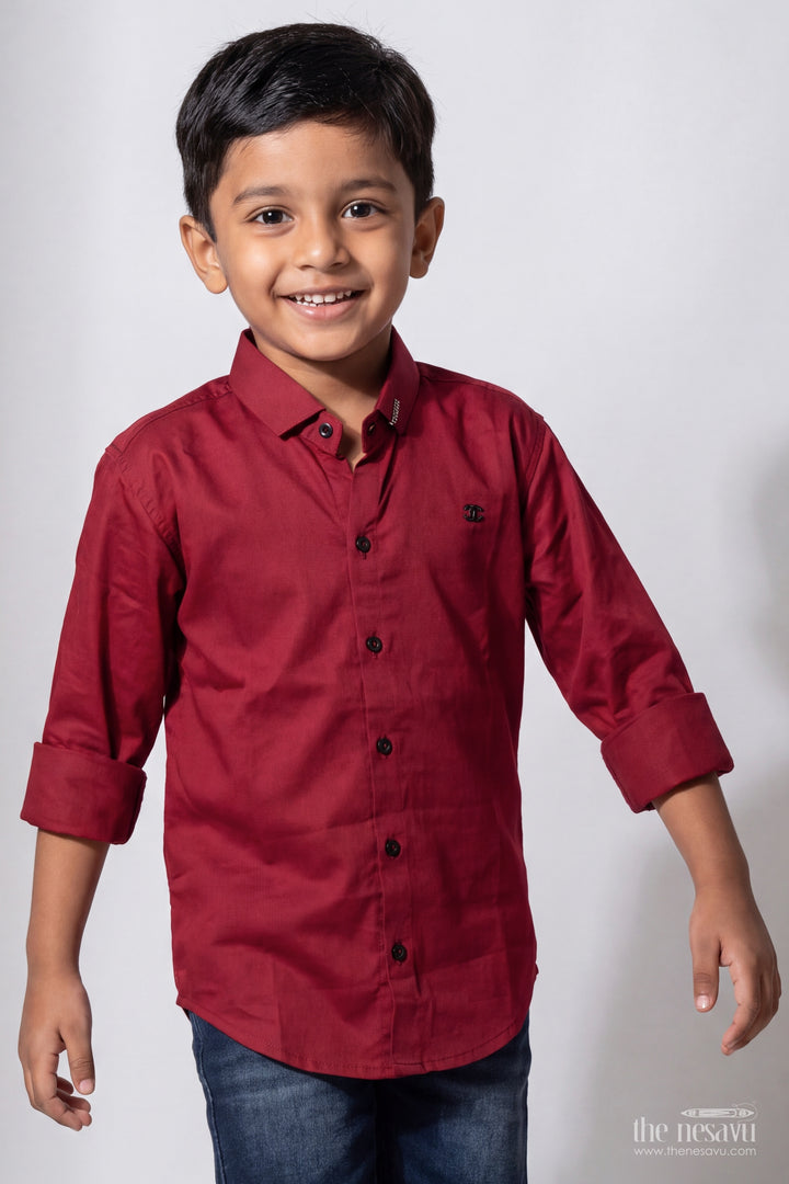 Boys Casual Shirt in Red for Celebrations and Photos