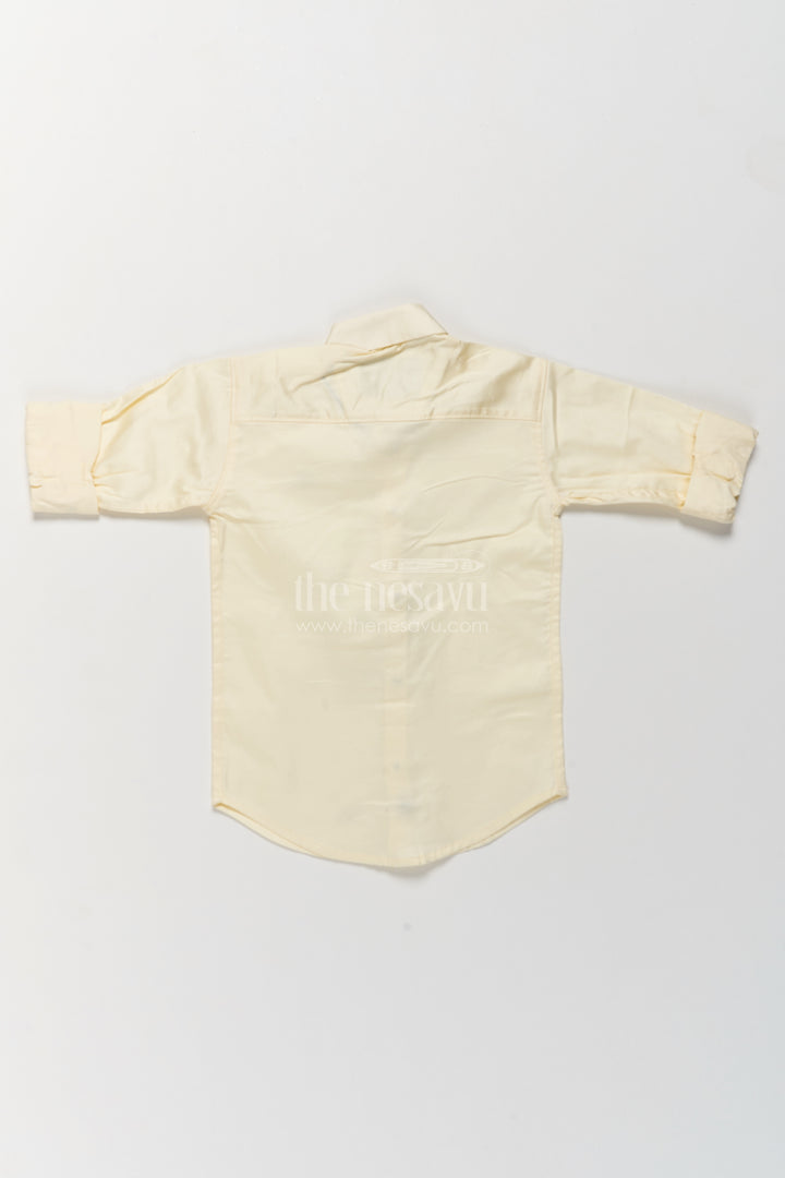 Boys Cotton Shirt in Off White for Special Functions