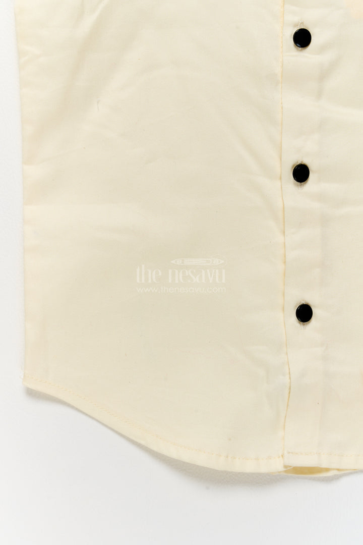 Boys Cotton Shirt in Off White for Special Functions