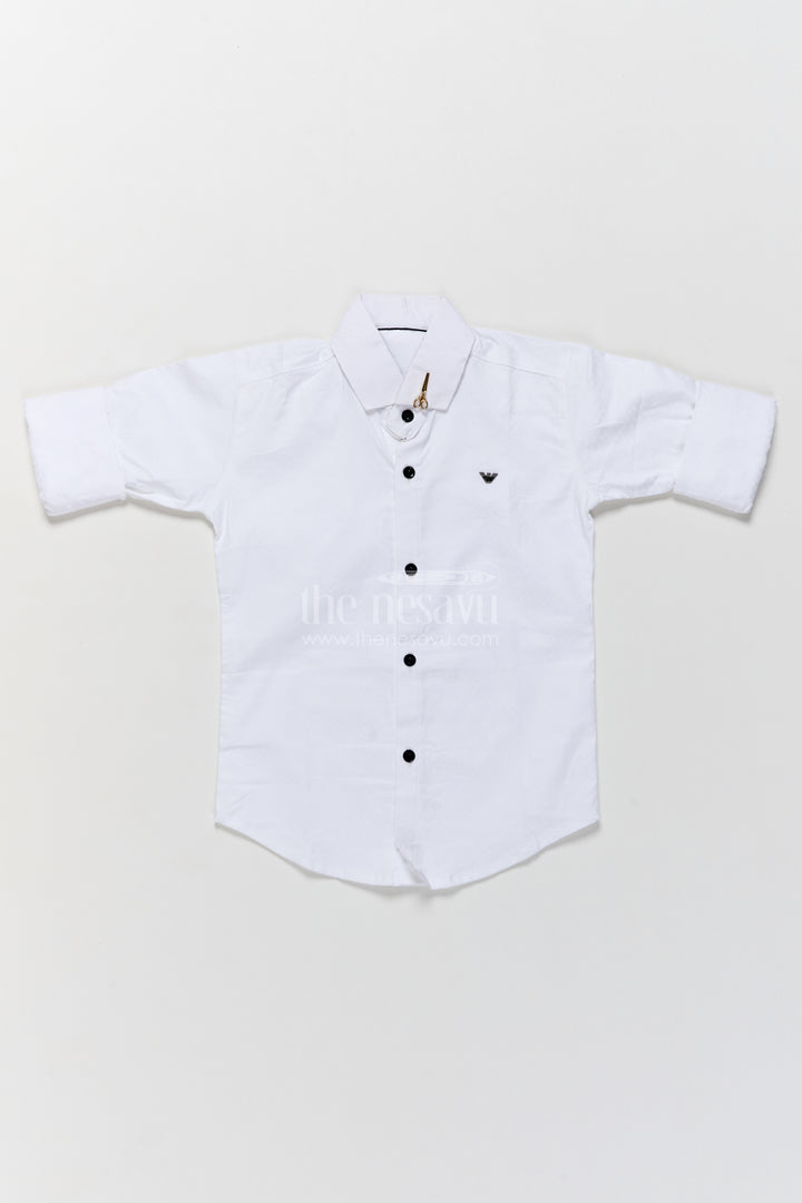 Boys Casual Shirt in White for Festive Gatherings