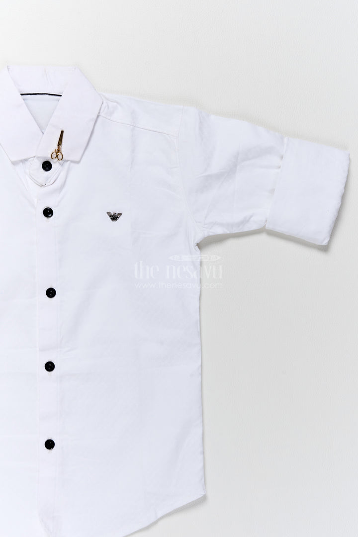 Boys Casual Shirt in White for Festive Gatherings
