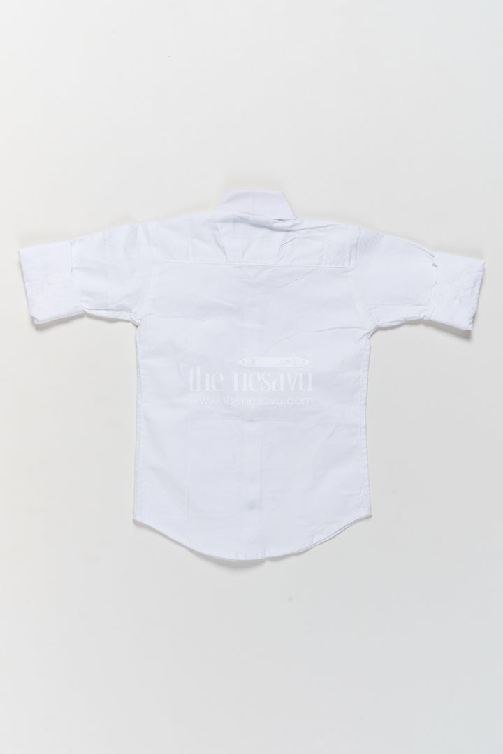 Boys Casual Shirt in White for Festive Gatherings
