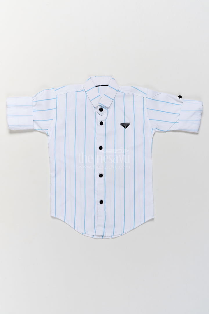 Boys Cotton Shirt in White with Smart Tailoring